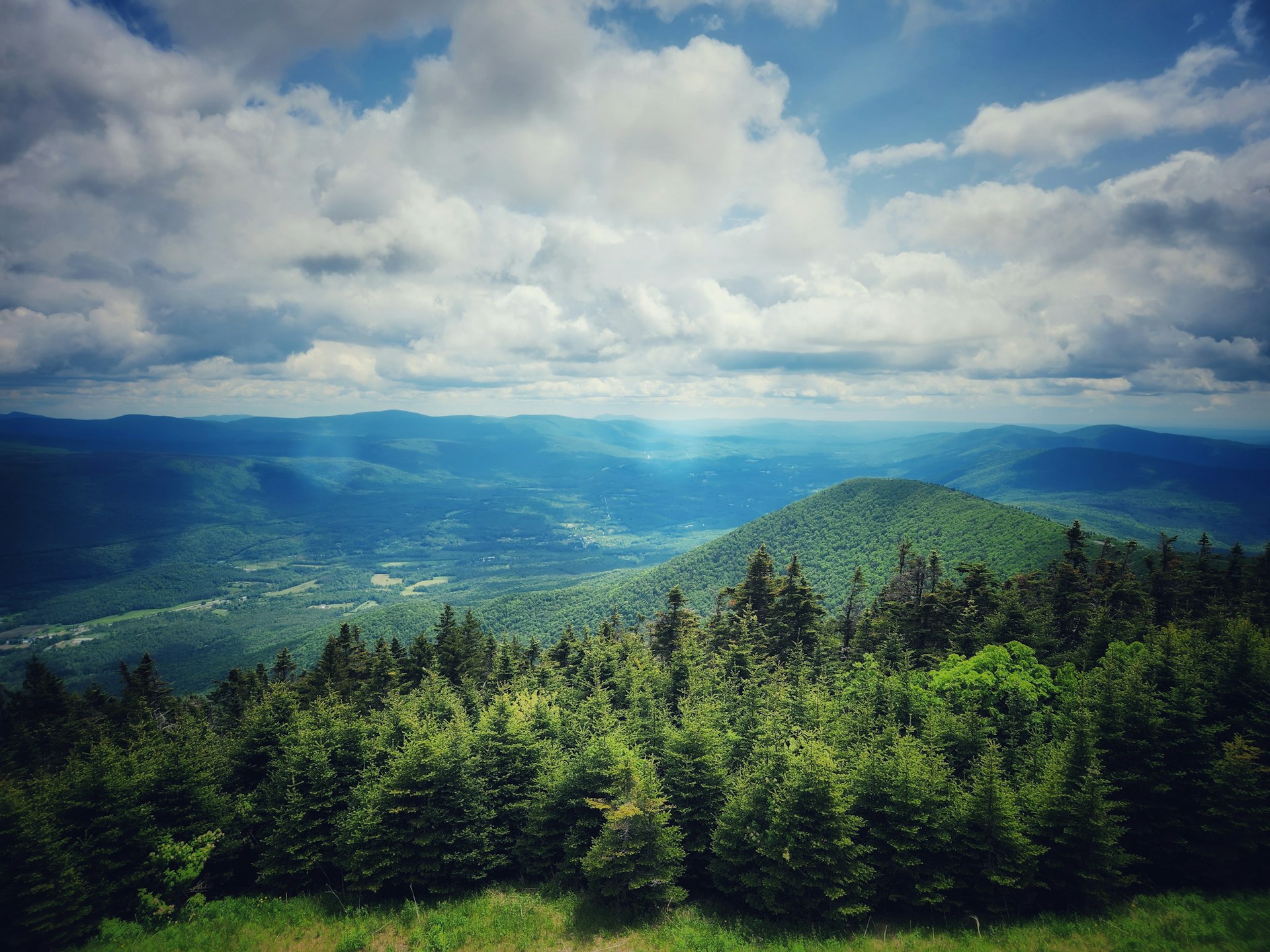 a scenic view of the mountains and trees